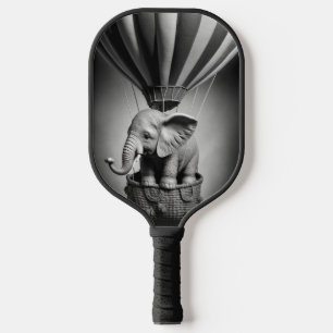 Raquette De Pickleball Elephant bébé dans un ballon à air chaud