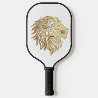 Raquette De Pickleball Emblème de tête de lion royal avec feuille d'or 20