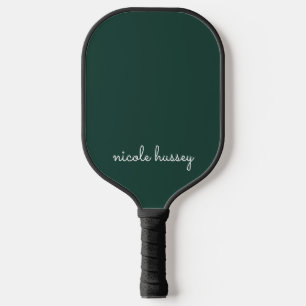 Raquette De Pickleball Émeraude verte   Moderne Monogramme élégant