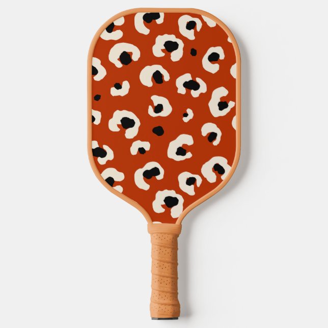 Raquette De Pickleball Empreinte de léopard rouge gras dynamique (Recto)
