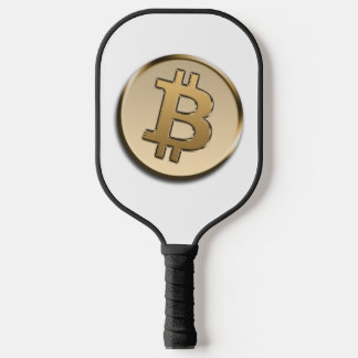 Raquette de Pickleball en Bitcoin Doré