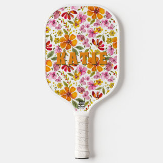 Raquette De Pickleball Enfin Fleurs de Printemps Nom Personnalisé