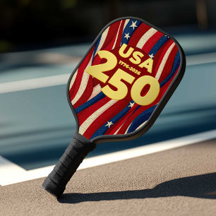 Raquette De Pickleball États-Unis 250 Ans Patriotique Rouge Blanc Bleu av