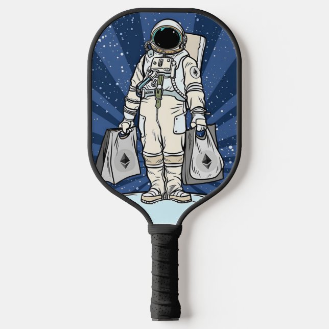 Raquette De Pickleball Ethereum À La Lune ETH Space Man Merch (Recto)