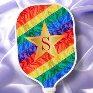 Raquette De Pickleball Étoile du drapeau Gay pride de l'arc-en-ciel de Mo