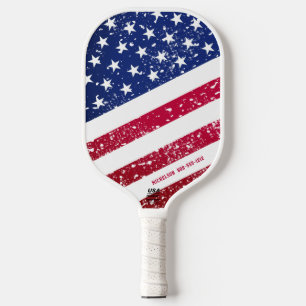 Raquette De Pickleball Étoiles et rayures du drapeau américain personnali