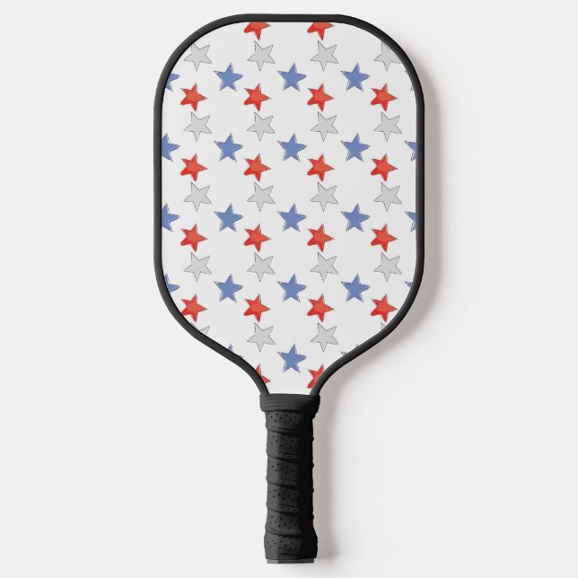 Raquette De Pickleball Étoiles Patriotique Rouge Blanc Bleu (Recto)
