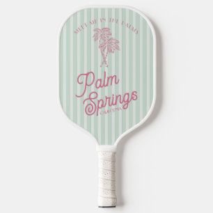 Raquette De Pickleball Fête de plage pastel à Palm Spring rose