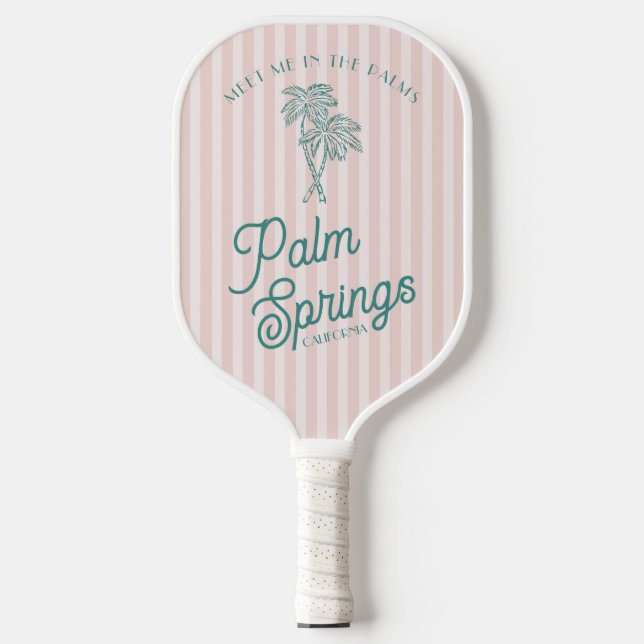 Raquette De Pickleball Fête de plage pastel de Palm Spring rose (Recto)