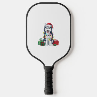 Raquette De Pickleball Feu de Noël Feu de Noël Chapeau de l'Alaska Chien 
