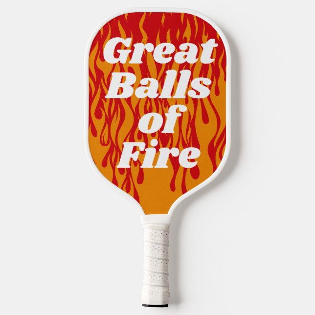 Raquette De Pickleball Feu rouge et orange et flammes en gras (Verso)