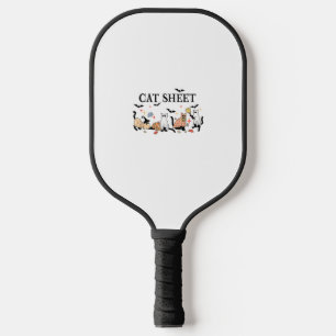 Raquette De Pickleball Feuille de chat Cute Chats noirs en Ghost Hallowee