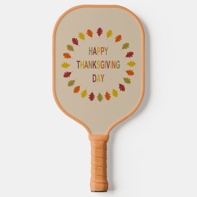 Raquette De Pickleball Feuilles de chêne de Thanksgiving (Recto)