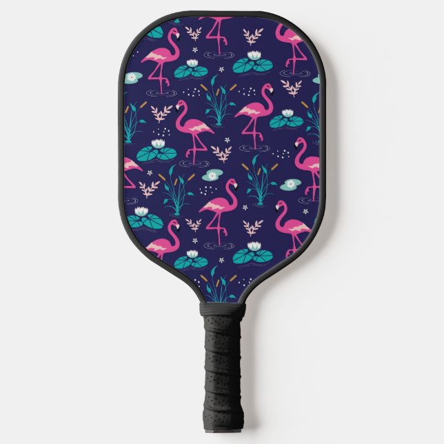 Raquette De Pickleball Flamant rose mignon Motif sans couture (Recto)