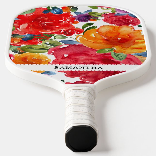 Raquette De Pickleball Fleur dessinée à la main et élégant (Poser)
