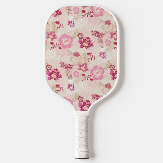 Raquette De Pickleball Fleurs modernes roses mignonnes motif Haut basket (Recto)
