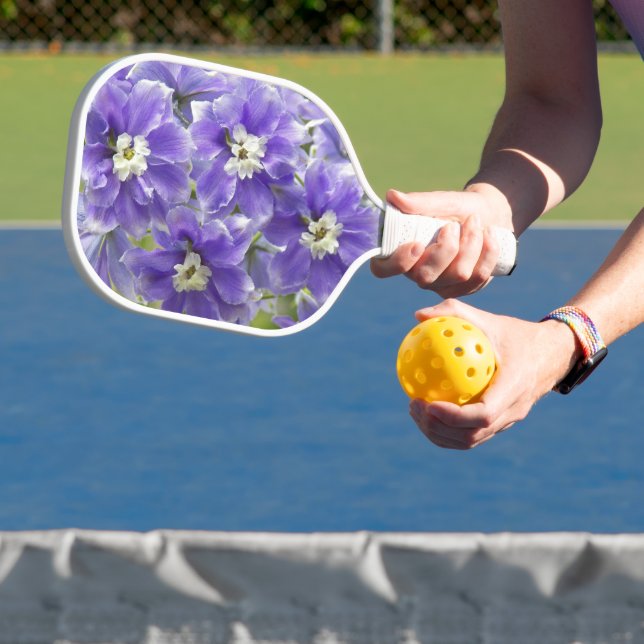 Raquette De Pickleball Fleurs violettes de Delphinium Floral (Insitu)