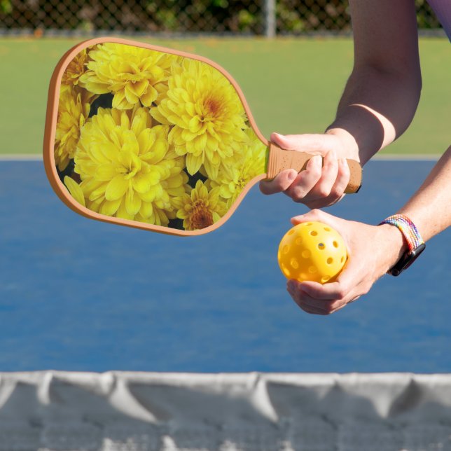 Raquette De Pickleball Floral de Chrysanthème jaune (Insitu)