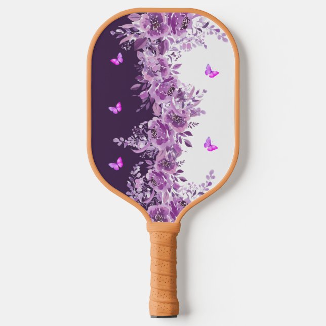 Raquette De Pickleball Floral Purple Butterflies Pickleball Paddle (Recto)