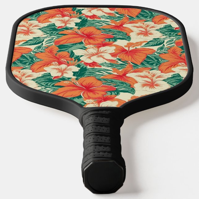 Raquette De Pickleball Flore tropicale hawaïenne motif (Poser)