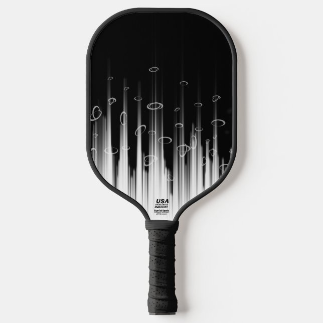 Raquette De Pickleball Flux De Ligne Cerclée Noir Et Blanc (Recto)