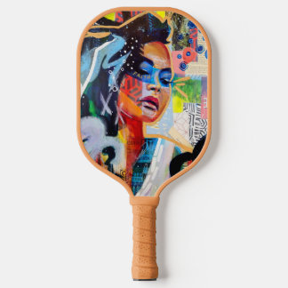 Raquette De Pickleball Foi Monogramme initial Flore rouge