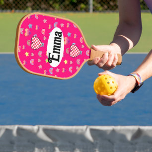 Raquette De Pickleball Fond Répétitif Féminin Doux