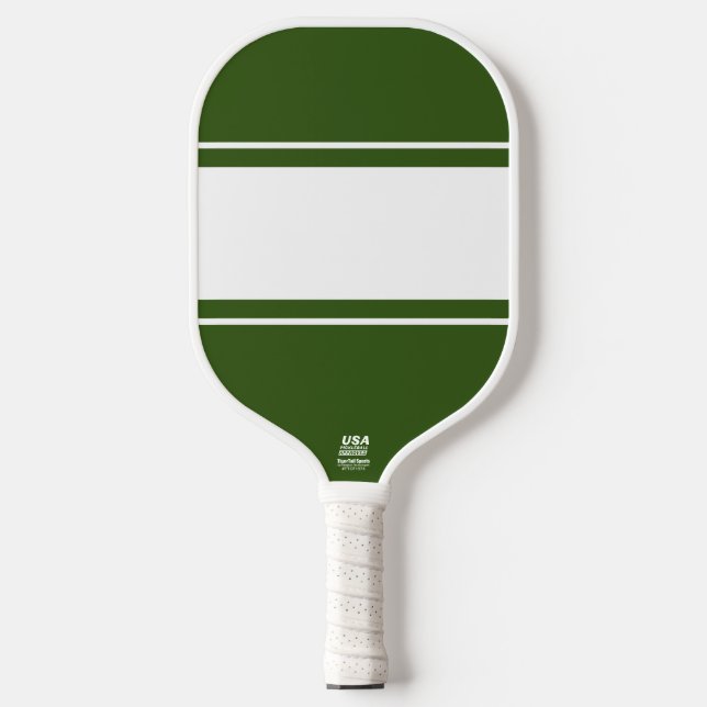 Raquette De Pickleball Forêt cool Vert Blanc Horizontal Stripes (Recto)