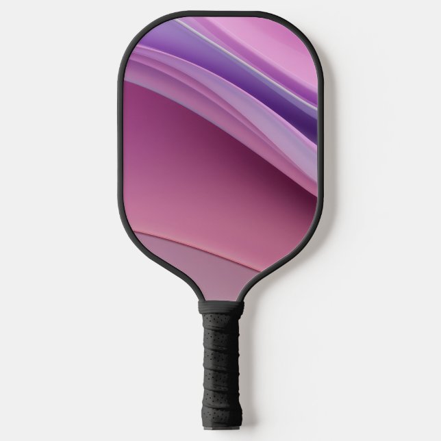 Raquette De Pickleball Formes roses et lavandes ondulées (Recto)