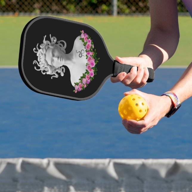 Raquette De Pickleball Fuchsia Floral Medusa Gorgon Mythologie grecque (Insitu)