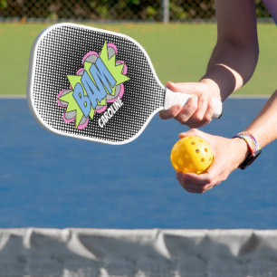 Raquette De Pickleball Fun Vintage livre de bandes dessinées Pop Art Styl