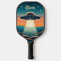 Fun Vintage UFO au coucher du soleil Personnalisé