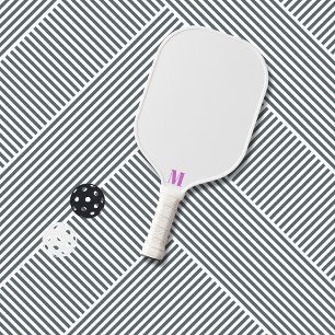 Raquette De Pickleball Funk orchidée pourpre et blanc Monogramme moderne