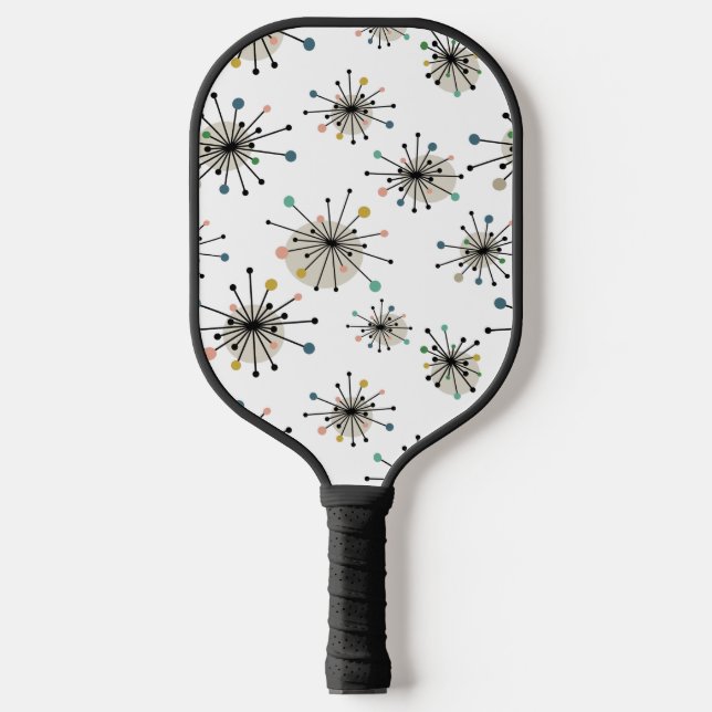 Raquette De Pickleball Funky Atomic Starburst Mid Century Motif moderne (Recto)