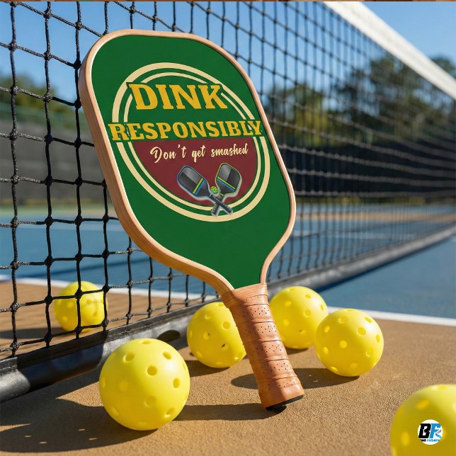 Raquette De Pickleball Funny Dink Responsibly Don't Get Smashed Green (Créateur téléchargé)