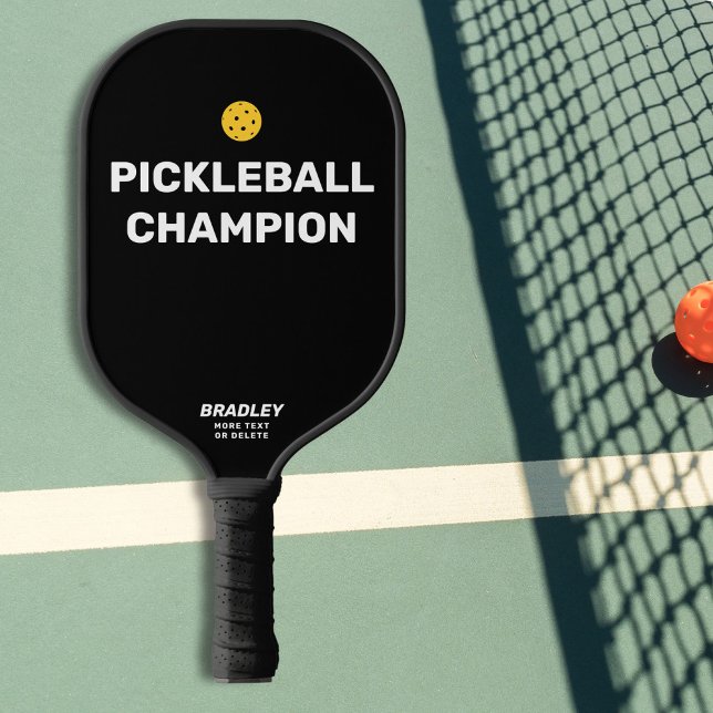 Raquette De Pickleball Funny Pickleball Champion Nom du texte personnalis (Créateur téléchargé)