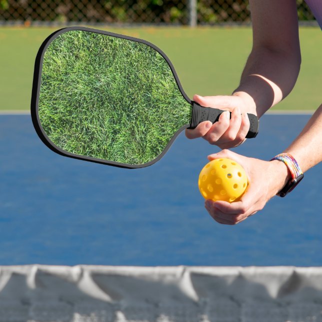 Raquette De Pickleball Funny vert herbe texture motif vrai photo fun (Insitu)