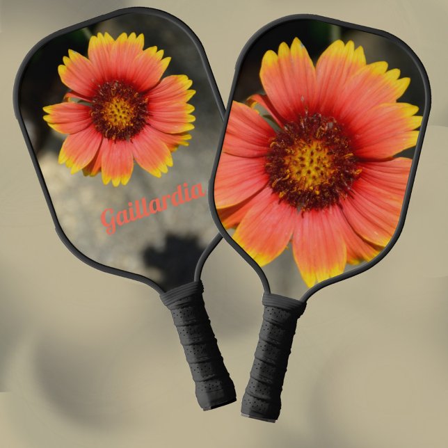 Raquette De Pickleball Gaillardia Tournesol Floral aux couleurs vives (Créateur téléchargé)