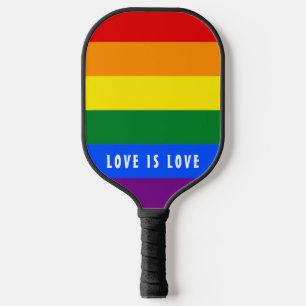 Raquette De Pickleball Gay pride arc-en-ciel couleur LGBT Texte personnal