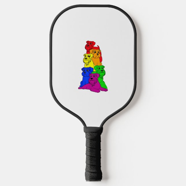 Raquette De Pickleball Gay pride Schnauzer Amoureux des chiens LGBT Funny (Recto)