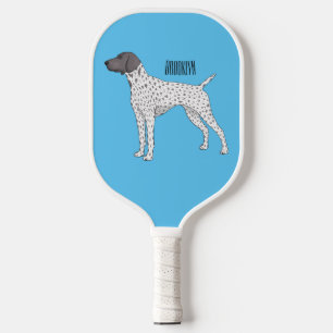 Raquette De Pickleball German Shorthaired Pointer dog cartoon 