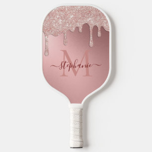 Raquette De Pickleball Glam Blush Parties scintillant rose goutte d'huile