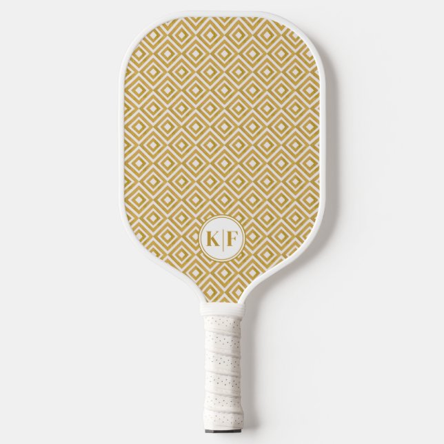Raquette De Pickleball Glam Luxury Monogram personaliz Pickleball Paddle (Recto)