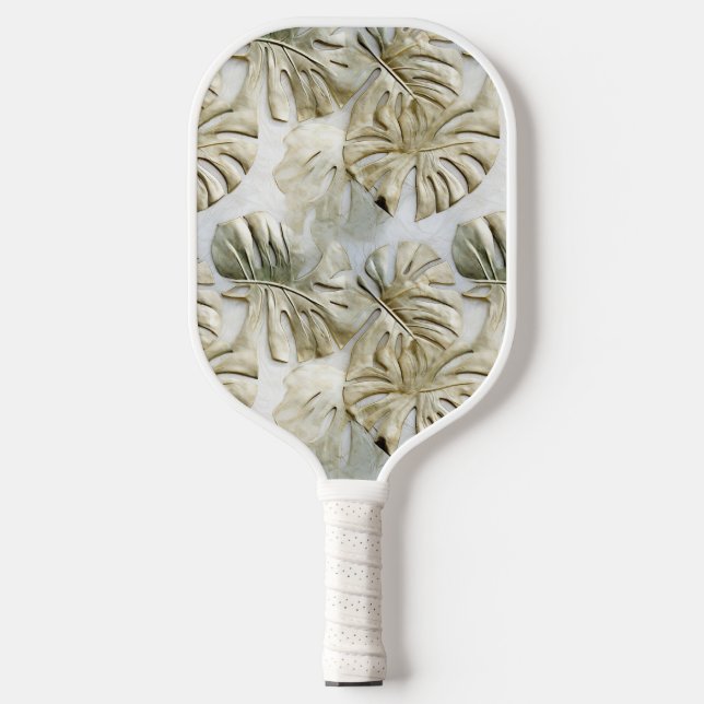 Raquette De Pickleball Gold Green Tropical Feuille Sage (Recto)