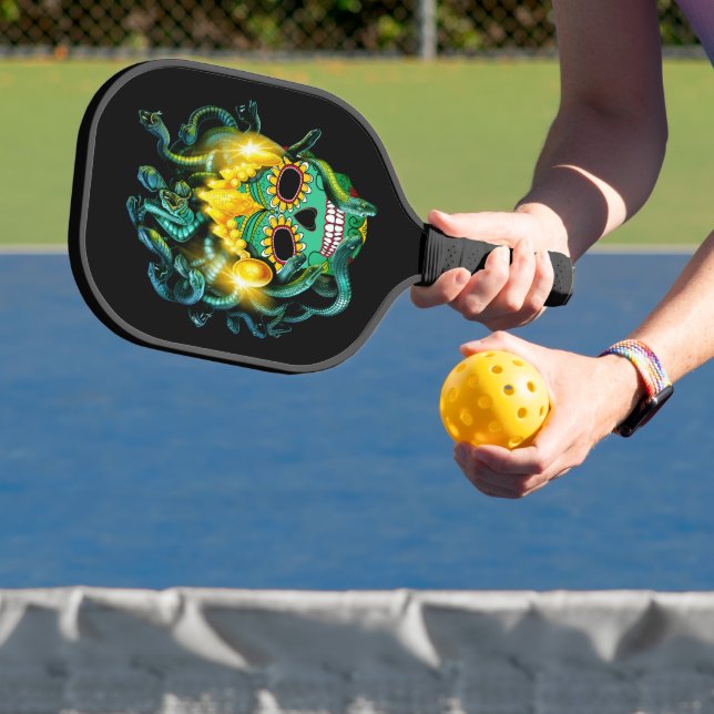 Raquette De Pickleball Gothique Medusa Sugar Skull (Insitu)