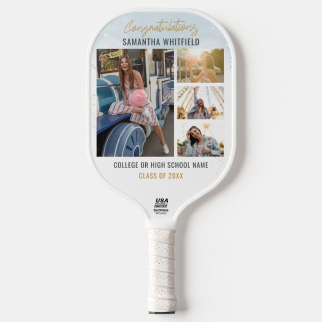 Raquette De Pickleball Graduation 2025 Photos Moderne Grad Keepsaké (Recto)