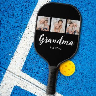 Raquette De Pickleball Grand-mère a établi un script élégant 3 Photo Noir