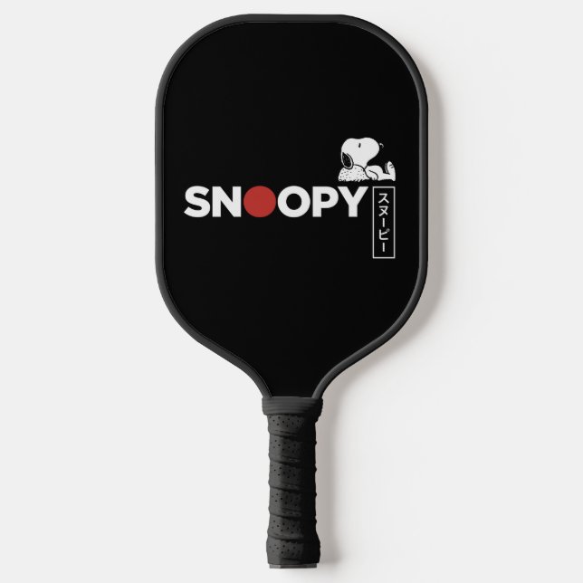 Raquette De Pickleball Graphique de typographie japonaise Snoopy (Recto)