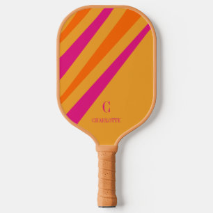 Raquette De Pickleball Gras Retro Grandes Pink Orange Mustard