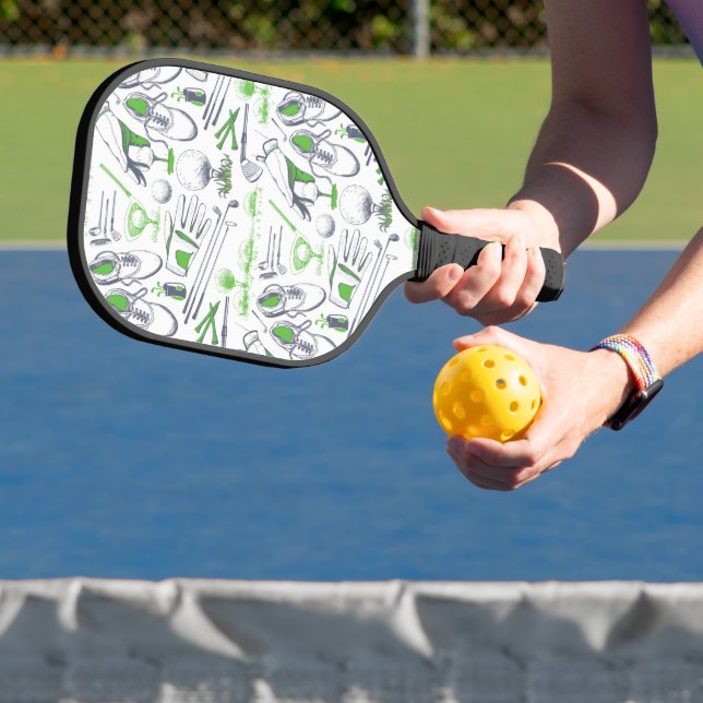 Raquette De Pickleball Green Golf Icons Motif (Insitu)